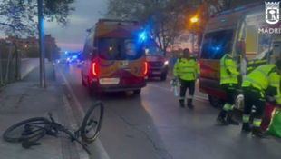Un joven ciclista, herido grave tras el coche con un vehículo en Villaverde