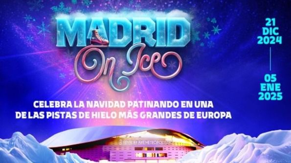 Cartel del espectáculo 'Madrid On Ice' en el Estadio Metropolitano