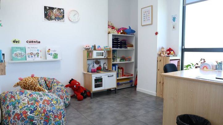 Sala de psicología infantil del Punto Municipal del Observatorio Regional de Violencia de Género (PMORVG) III del Ayuntamiento de Madrid en Puente de Vallecas