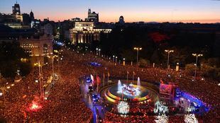 Madrid celebró la victoria de España en la Eurocopa.