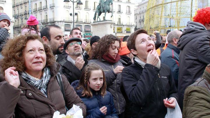 Último ensayo de las campanadas de Nochevieja en la Puerta del Sol.