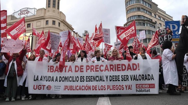 Manifestación de trabajadoras de Ayuda a Domicilio