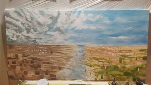 El joven artista de mural Imanol Cilla Intxaurraga pintará durante los cinco días de feria el mural 'Invencibles'