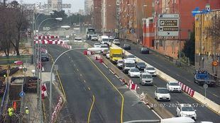 El cierre de la calzada sur en la A-5 provoca retenciones de hasta cuatro kilómetros