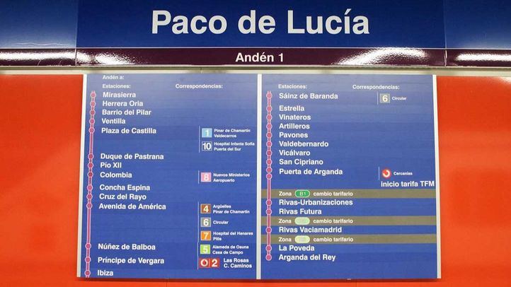 Estación de metro Paco de Lucía, en la línea 9.