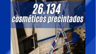 Requisados más de 26.000 cosméticos sin garantías sanitarias en un local de Usera