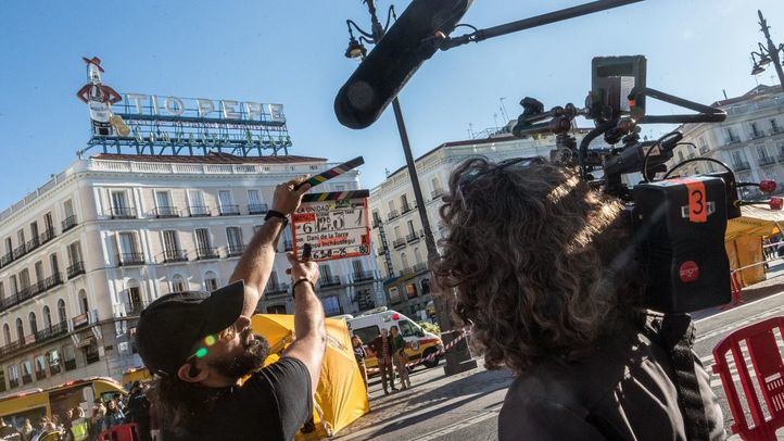 Rodaje en la Puerta del Sol