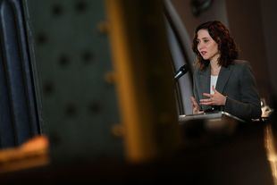La presidenta de la Comunidad de Madrid, Isabel Díaz Ayuso, durante la segunda jornada de su viaje a Londres