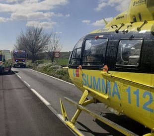 Herido un motorista en un accidente con otros dos vehículos en la M-213 en Anchuelo