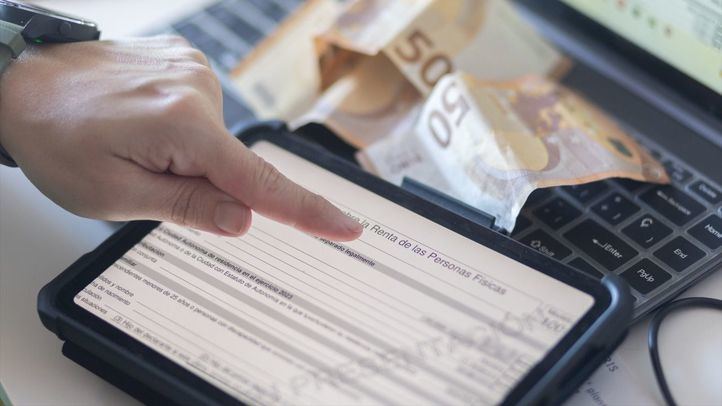 Vista de la declaración de la renta en una tablet