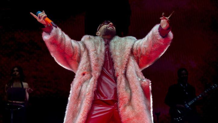 El cantante Maluma durante un concierto, en el Movistar Arena, a 4 de abril de 2025