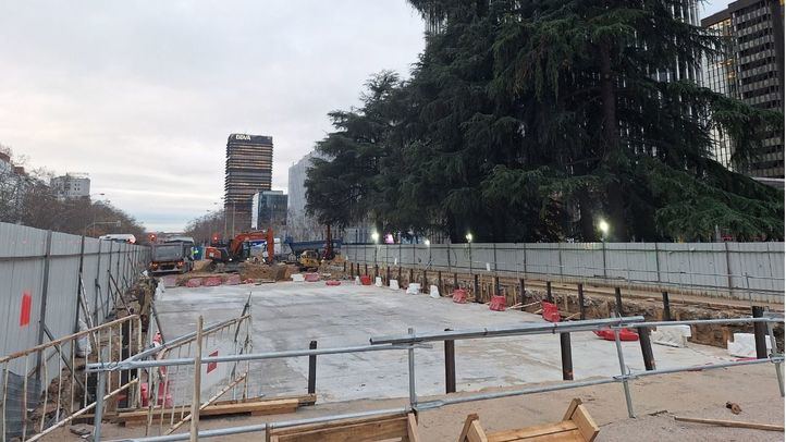 Obras en la estación de Metro Santiago Bernabéu