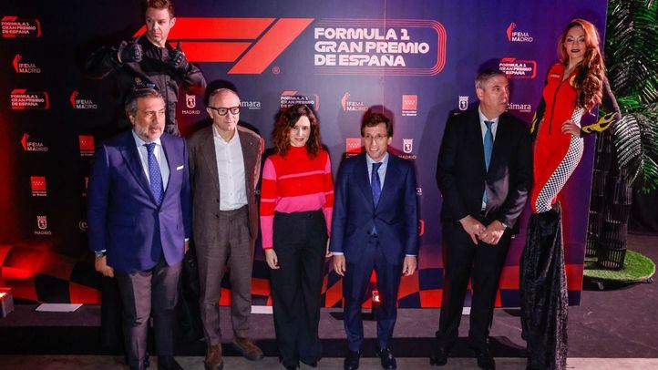 Ayuso y Almeida en la presentación del Gran Premio de Fórmula 1 en Madrid