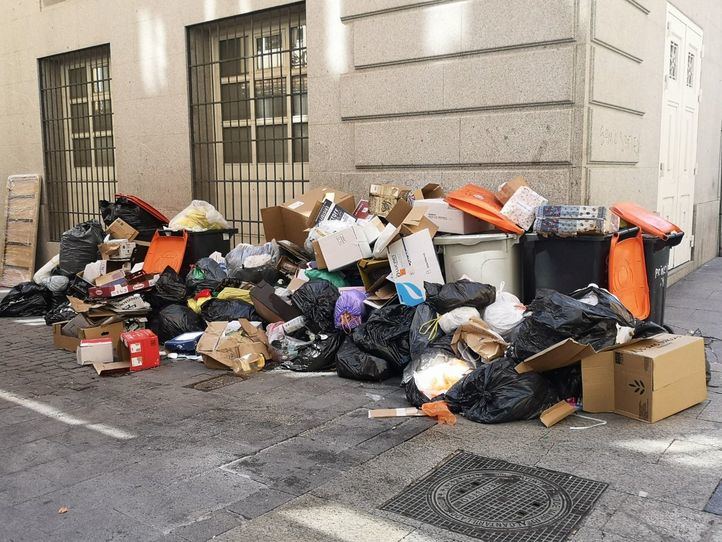 Basura en las calles de Madrid