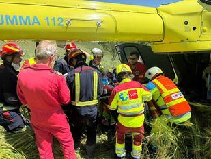 En estado grave un motorista al caer por un terraplén de 15 metros en Olmeda de las Fuentes