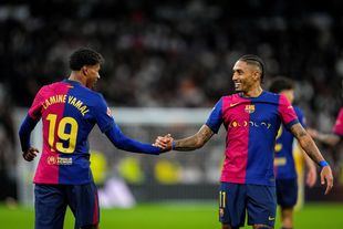 Lamine Yamal celebra un gol en el ´Clásico'