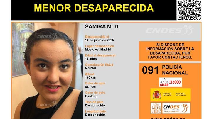 Menor desaparecida en la localidad de Móstoles