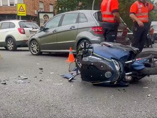 Herido grave un motorista tras colisionar con un turismo en el centro de Madrid