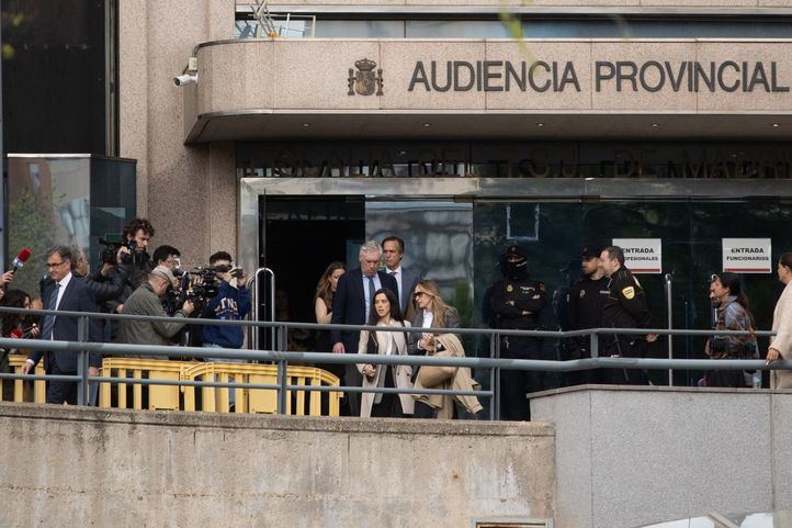 El entrenador del Real Madrid, Carlo Ancelotti, a su salida de declarar ante la Audiencia Provincial de Madrid
