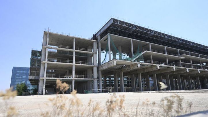 Obras abandonadas del Centro Acuático en las inmediaciones del Cívitas Metropolitano del Atlético de Madrid.