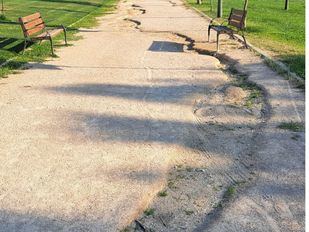 Oposición y vecinos de Móstoles denuncian el estado de los caminos del Parque Prado Ovejero