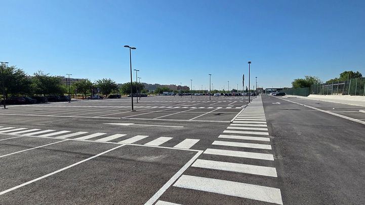 El nuevo aparcamiento de la estación de El Casar, en el barrio de Los Molinos en Getafe
