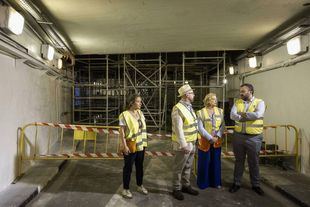 Obras del túnel bajo la Plaza Mayor de Madrid