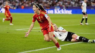 Aitana Bonmati celebrando el gol ante Alemania