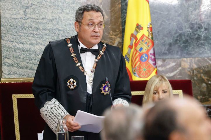 El fiscal general del Estado, Álvaro García Ortiz, durante el tradicional acto de apertura del año judicial en el Tribunal Supremo en Madrid.