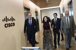 Isabel Díaz Ayuso junto al consejero de Digitalización, Miguel López-Valverde, se han reunido con la tecnológica Cisco en Austin, Texas.