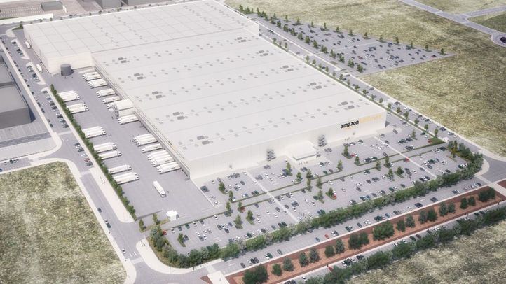 Recreación de la ampliación del centro logístico de Amazon