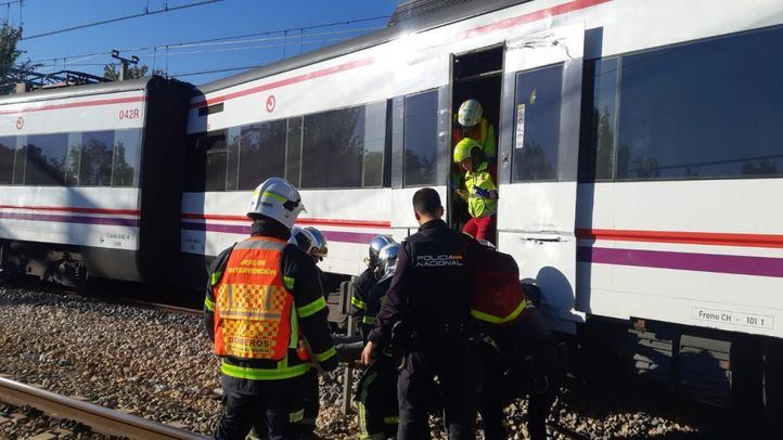Descarrilamiento de un tren en San Fernando de Henares