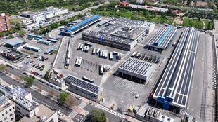 Imagen desde dron de vigilancia en instalación EMT Madrid