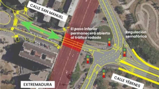 Infografía del desvío de tráfico en la A-5