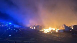 Un incendio consume 13 infraviviendas en la zona norte de Leganés