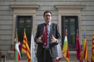 Óscar López, durante el acto por el Día de la Constitución