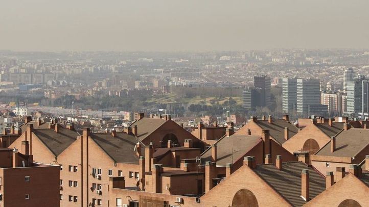 Vista de la boina de contaminación en Madrid