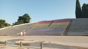 Imagen de archivo de la bandera republicana del Parque de las Cruces, en Carabanchel