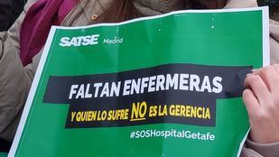 Enfermeras se movilizan frente al Hospital de Getafe