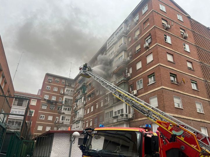 Incendio en un piso de Latina