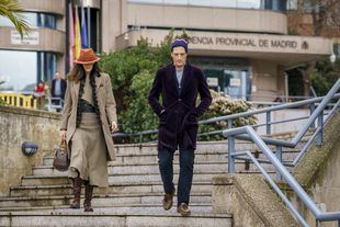 Luis Medina, saliendo de la Audiencia Provincial de Madrid
