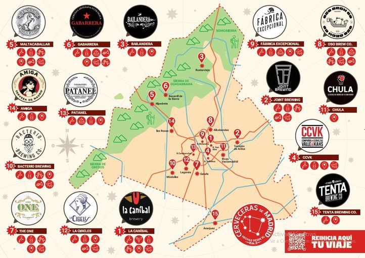 Mapa de las cerveceras de la Comunidad