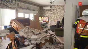 Estado en que ha quedado la vivienda que ha sufrido la explosión en Aranjuez