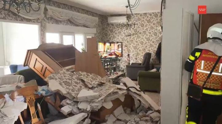 Estado en que ha quedado la vivienda que ha sufrido la explosión en Aranjuez