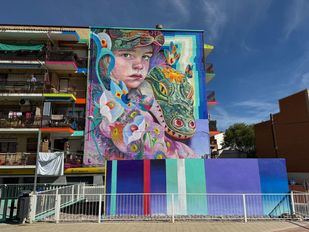 'Niños perdidos', mural de Murfin en Fuenlabrada