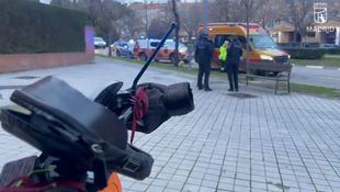 Accidente de moto de un repartidor en Moratalaz