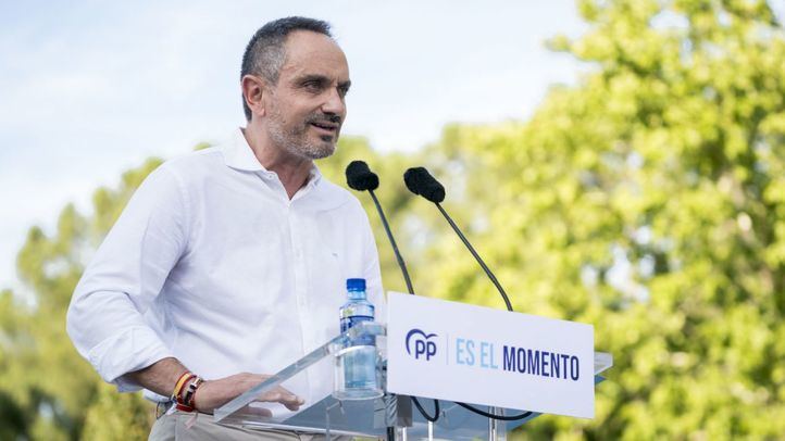 El alcalde de Móstoles en un acto de campaña para las elecciones del 23J