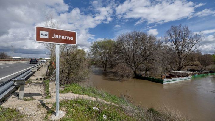 Zona de cultivos afectada por el desbordamiento del Río Jarama,