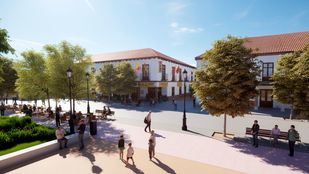 Recreación plaza Mayor del distrito de Barajas