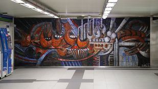 Mural de Santibáñez en la estación de Metro de Canillejas